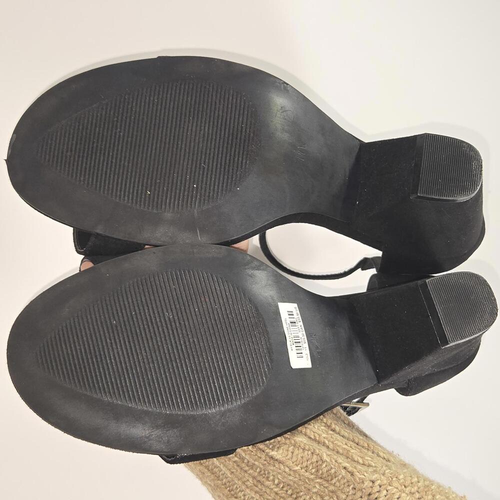 Torrid Women's Suede Strappy Block Heel Black Plus Size 11W - Picture 7 of 9